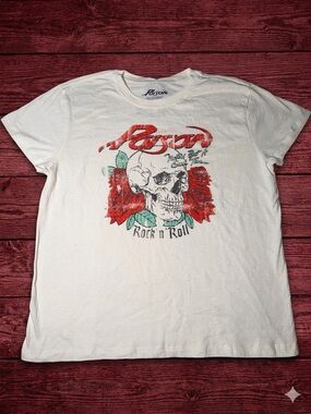 Poison Band Shirt Women’s Nothing But A Good Time Rock Graphic Tee Skull Roses